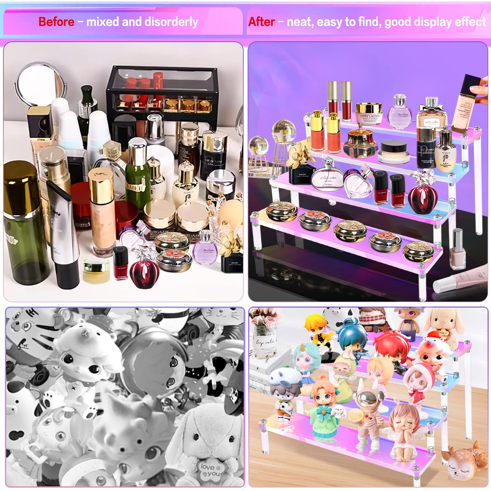 1-5 Tier Iridescent Acrylic Di - Perfume Fragrance Holder ulasan dan harga