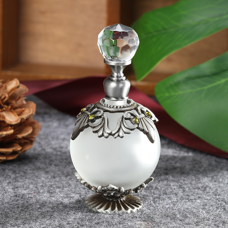 Antique Silver Metal Glass Per - Perfume Fragrance Holder ulasan dan harga