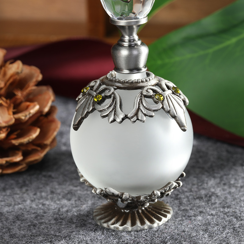 Antique Silver Metal Glass Per - Perfume Fragrance Holder ulasan dan harga