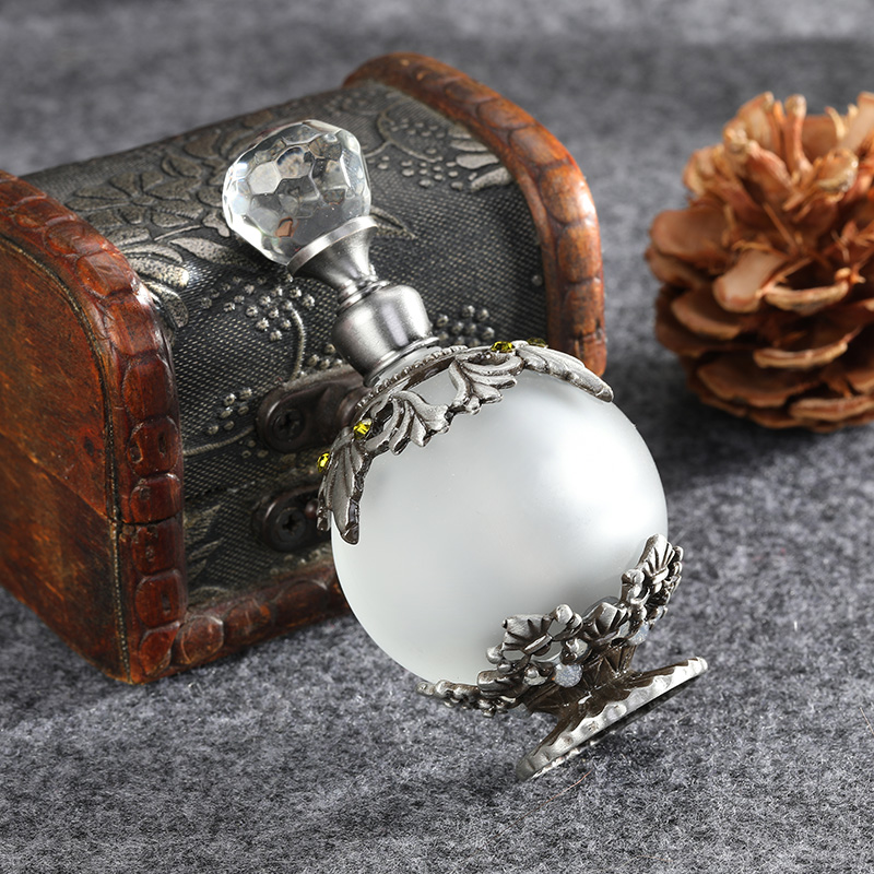 Antique Silver Metal Glass Per - Perfume Fragrance Holder ulasan dan harga