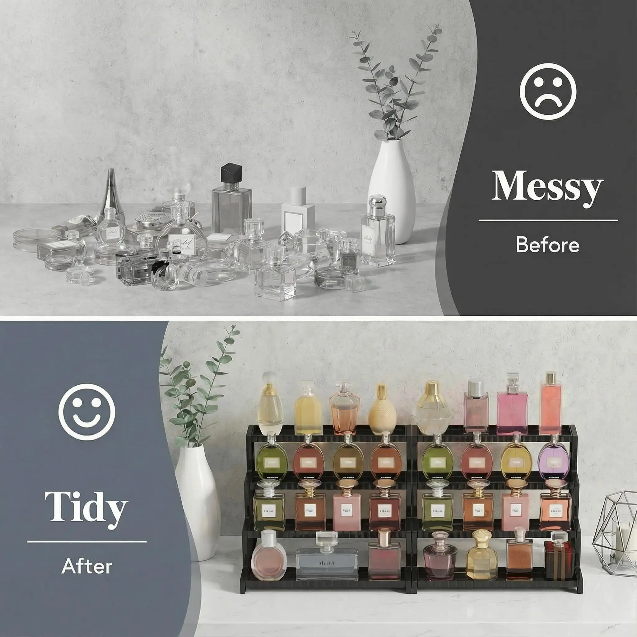 12 Inch 4-Tier Black Display S - Perfume Fragrance Holder ulasan dan harga